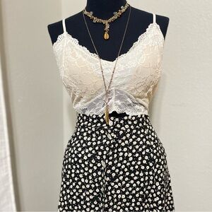 Kathie Lee Collection Black and White Floral Maxi Skirt